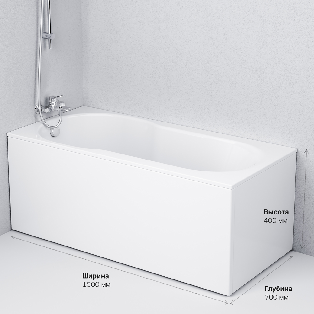 W88A-150-070W-A X-Joy, ванна акриловая A0 150x70 см, шт