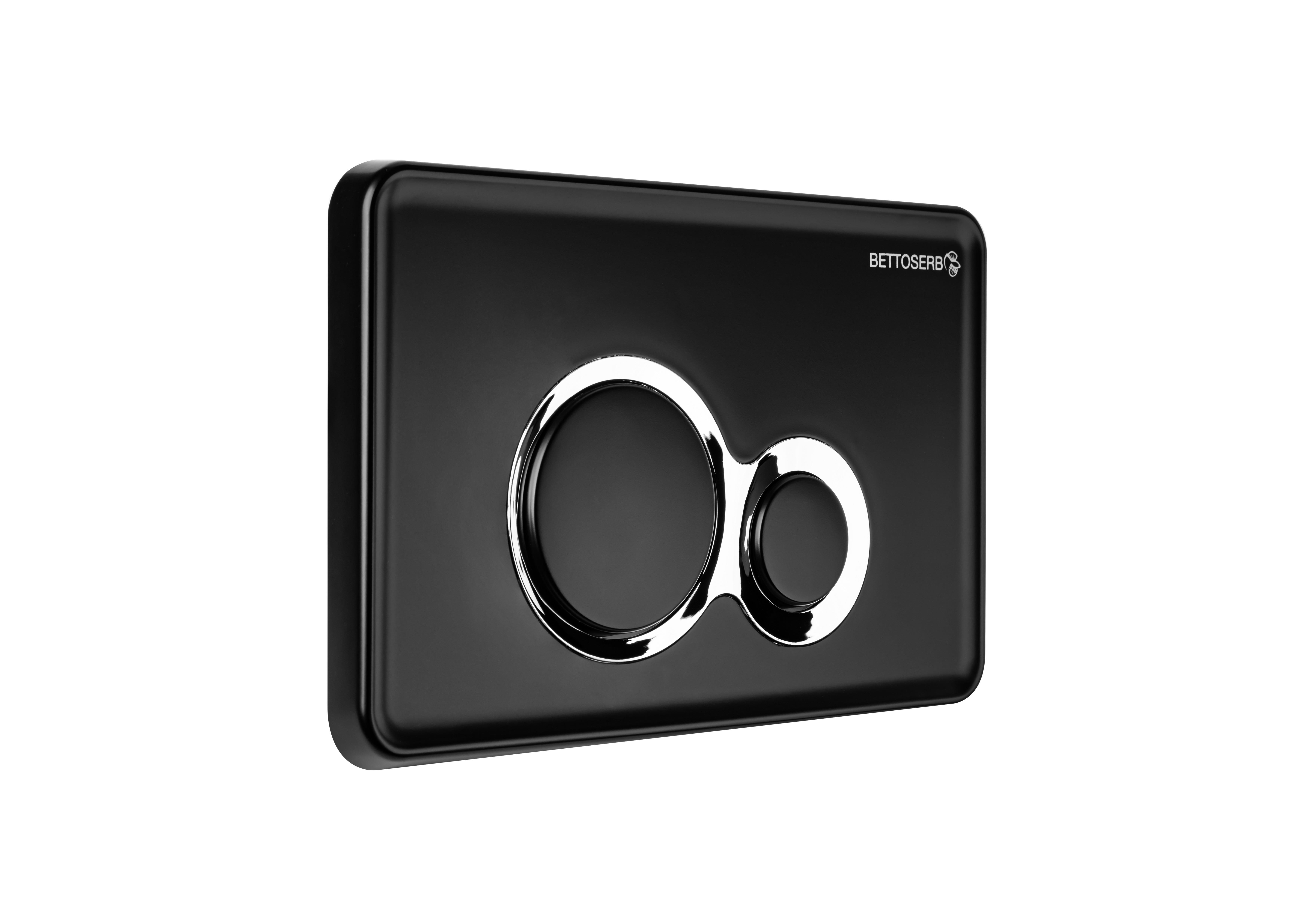 Клавиша смыва BETTOSERB черный матовый+хром глянец DUO