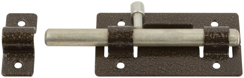 Задвижка накладная усиленная для дверей круглый ригель бронза 66680