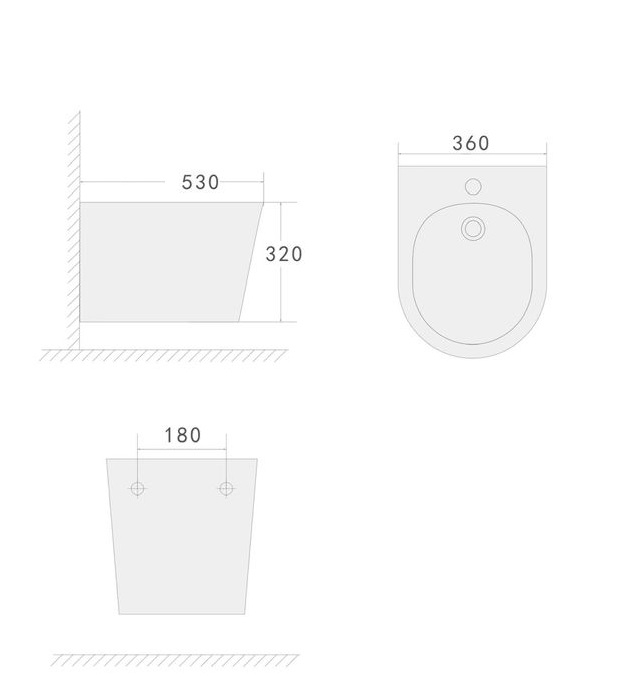 Биде подвесной, Avva new Белый глянец