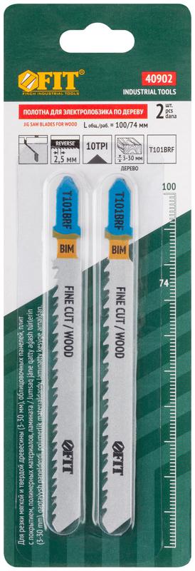 Полотно по дереву Bimetal шлифованные под свободным углом реверс. зубья 100/74/2.5мм (T101BRF) (уп.2шт) FIT 40902