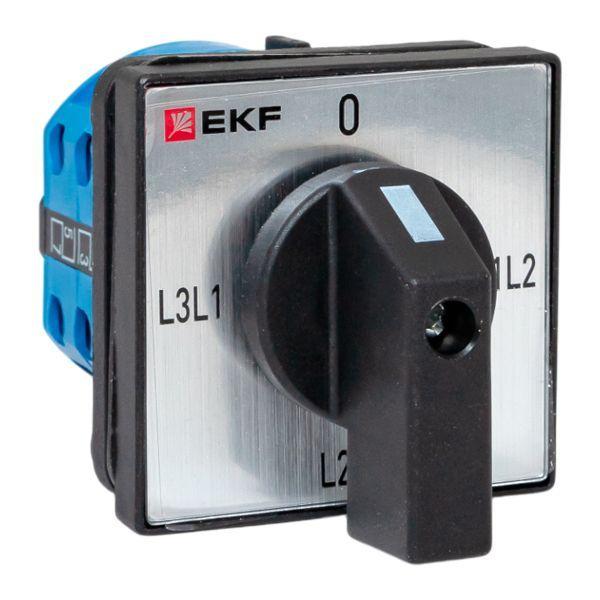 Переключатель кулачковый ПК-1-73 3п 10А для вольтметра (линейное напряжение) IP65 EKF pk-1-73-10-65