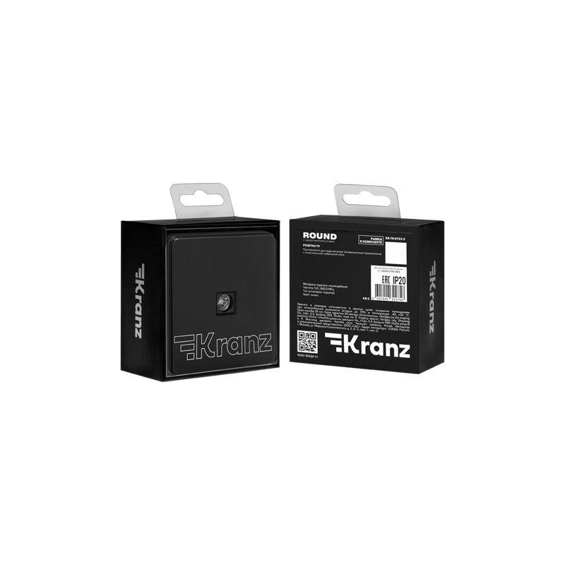 Розетка телевизионная TV СП ROUND MIELE оникс Kranz KR-78-0723-3