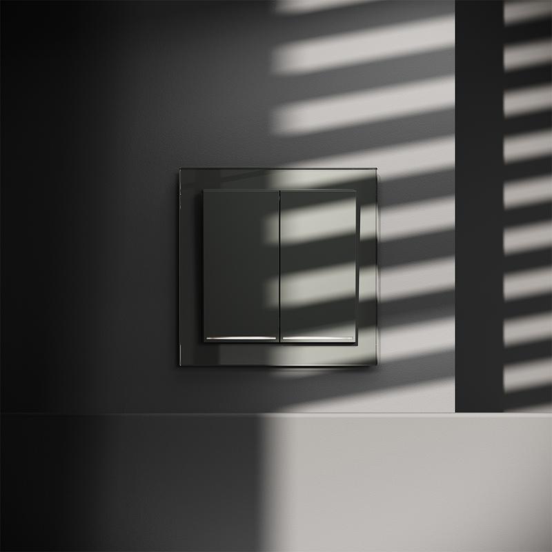 Выключатель 2-кл. СП S70 10А с подсветкой механизм титан Voltum VLS020206