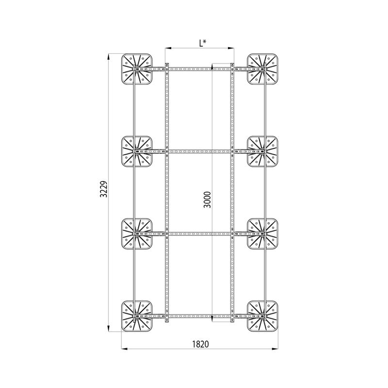 Конструкция опорная для установки оборудования TECHNORAPTOR FOOT 1500х3000 тип 2 HD КМ TR0238