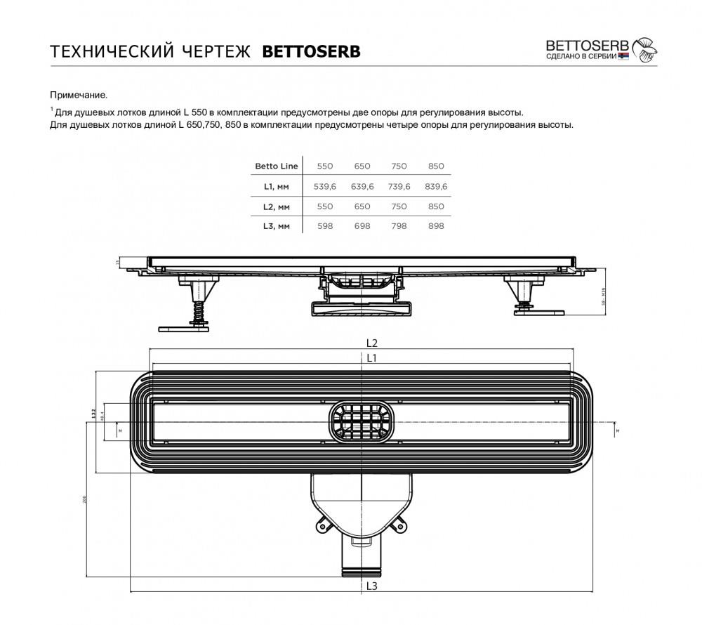 Душевой лоток BETTOSERB Compact Line 850