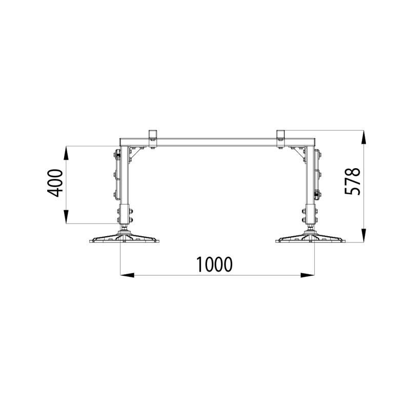 Конструкция опорная для установки оборудования TECHNORAPTOR FOOT 1000х2000 тип 2 HD КМ TR0211