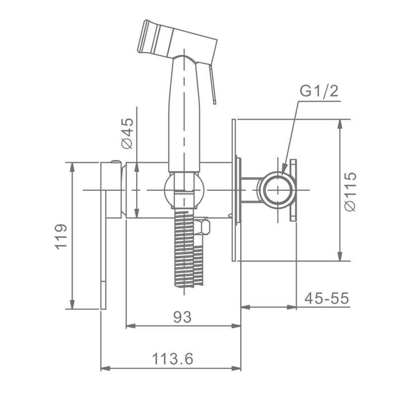 Гигиенический душ со смесителем  Raglo R10.52.03, сатин золотой