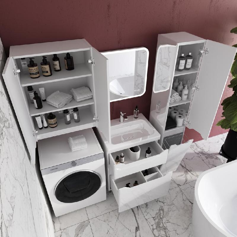 Тумба напольная "Марелла 60" (2 ящ.) Люкс антискрейтч белый матовый, PLUS