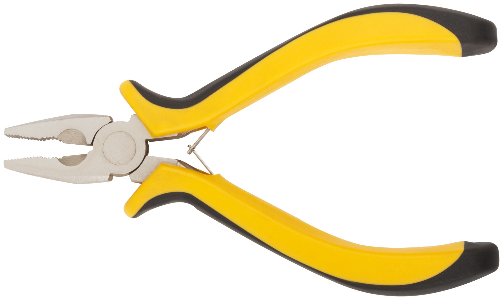 Плоскогубцы комбинированные "мини" Профи, никелированное покрытие, черн.-желт.мягк. ручки 125 мм