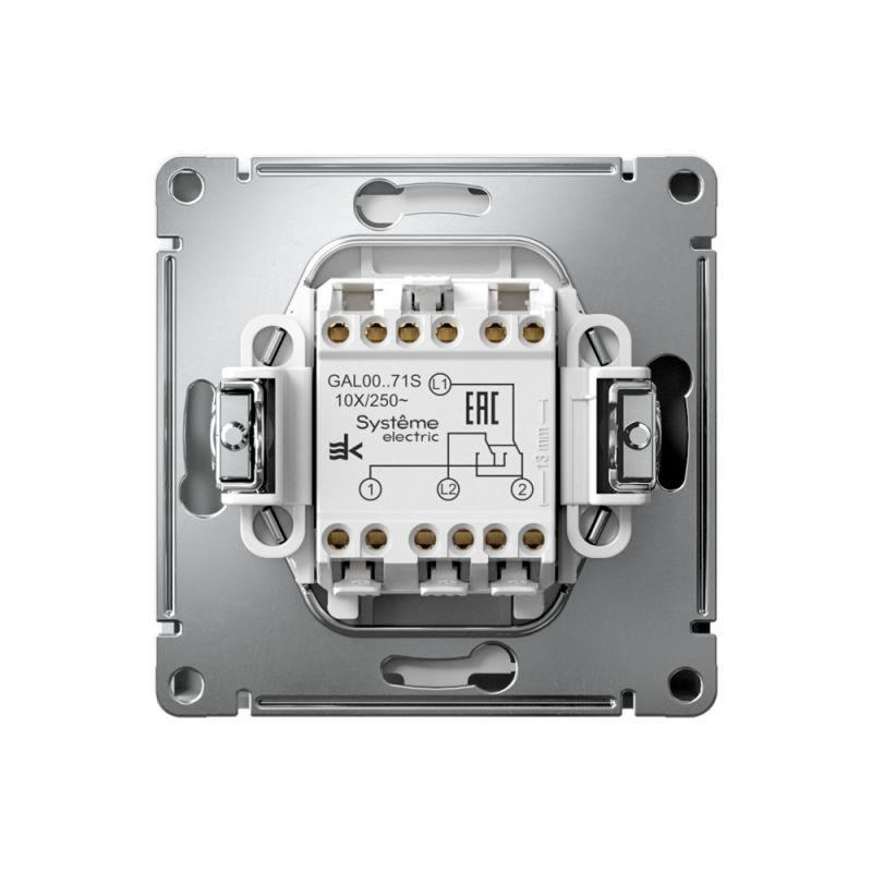 Переключатель перекрестный ArtGallery 10AX быстрозажим. клем. механизм бел. SE GAL000171S