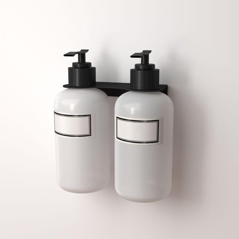 Держатель дозатора для жидкого мыла и шампуней на 2 флакона настенный черн. Rexant 38-0699