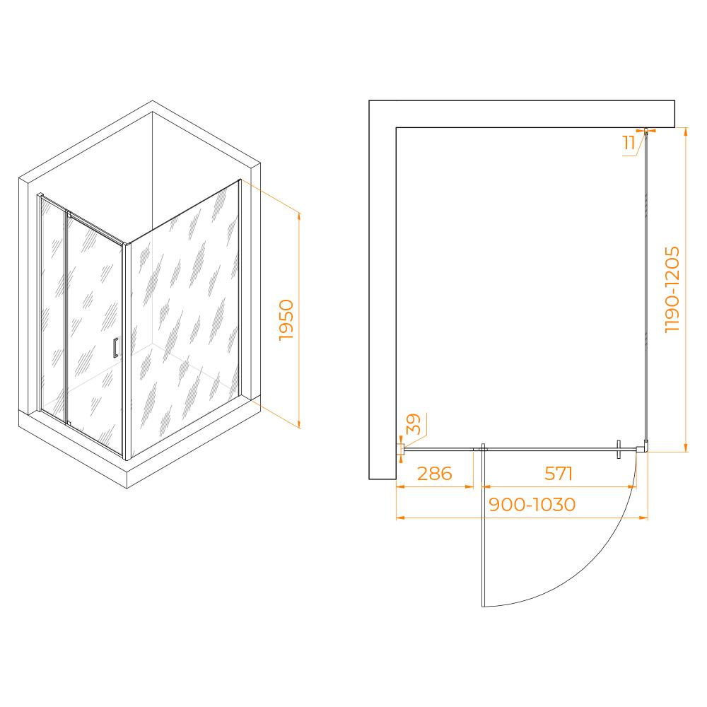 Душевой уголок RGW PA-078 (RGW PA-008 + Z-050-2), 350807892-11