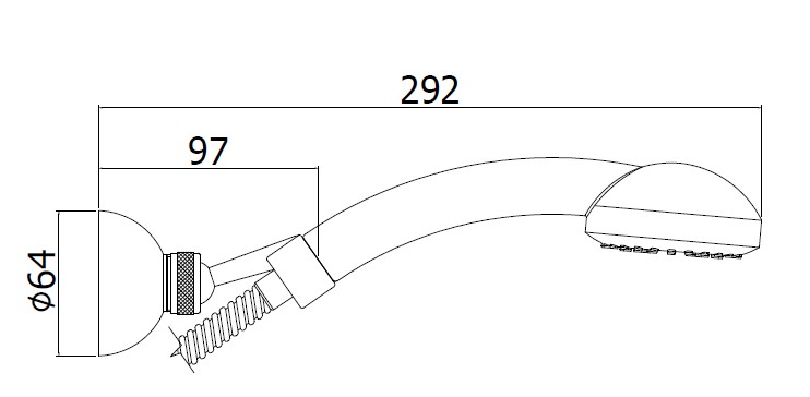 Набор руч. душ TRIESTE BIS ABS 1 режим+настен. Крепл. Из металла, шланг металл 1500мм , цвет хром
