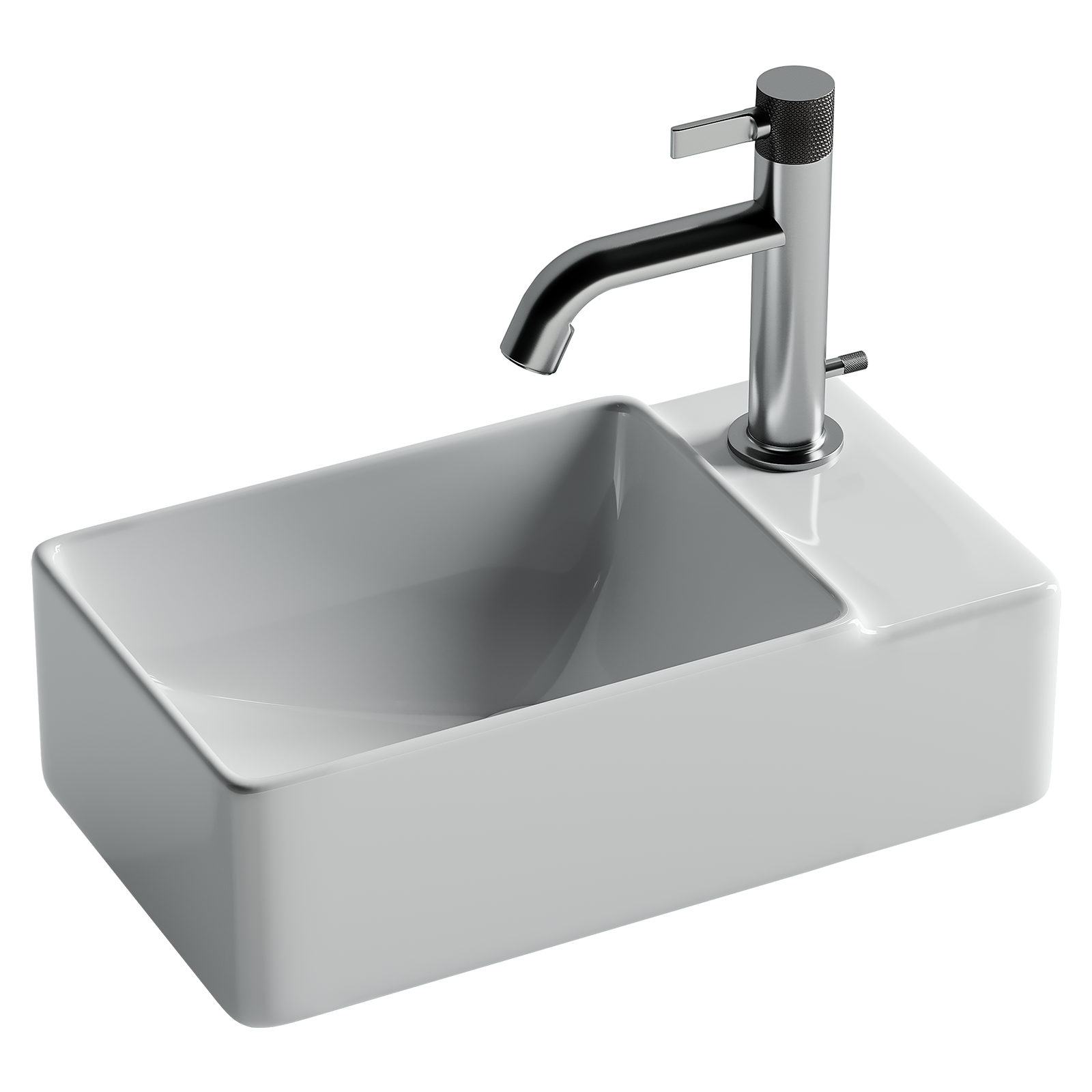 Умывальник подвесной прямоугольный (чаша слева, отверстие под смеситель справа) Element 395*220*125мм, CN5045