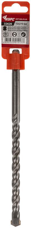 Бур по бетону SDS PLUS 12х210мм двойная резьба КУРС 32626
