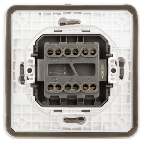 Переключатель Эксперт 11-1526-01 двойн. IP55 10АХ-250В СУ бел. Эра Б0063248
