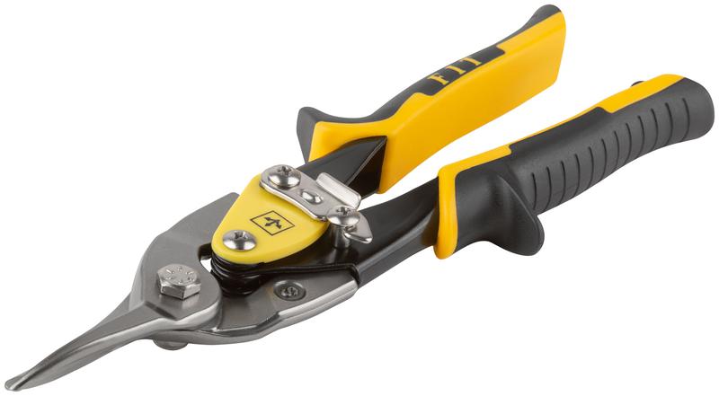 Ножницы по металлу усиленные CrMo профи прорезиненные ручки прямые 250мм FIT 41578