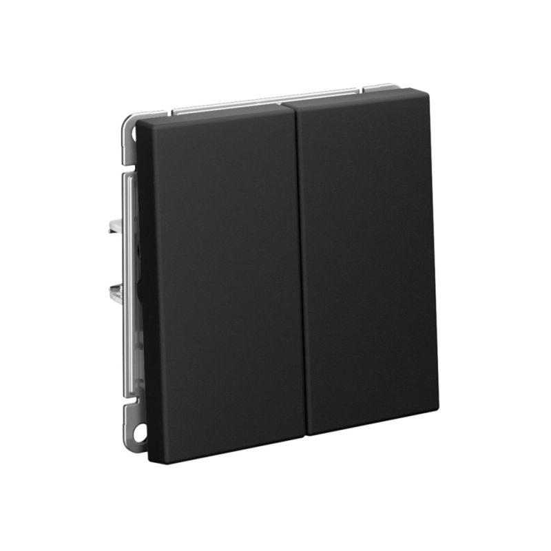 Выключатель кнопочный 2-кл. ArtGallery 10AX быстрозажим. клем. механизм карбон SE GAL001017S