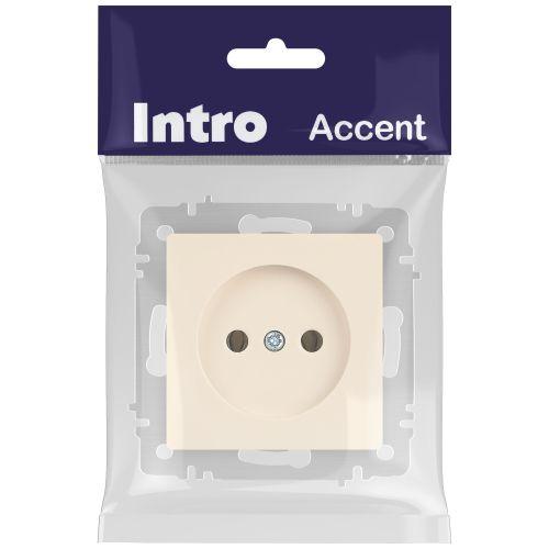 Розетка 1-м СП Accent 6-201-02 16А IP20 250В 2P сл. кость Intro Б0063659