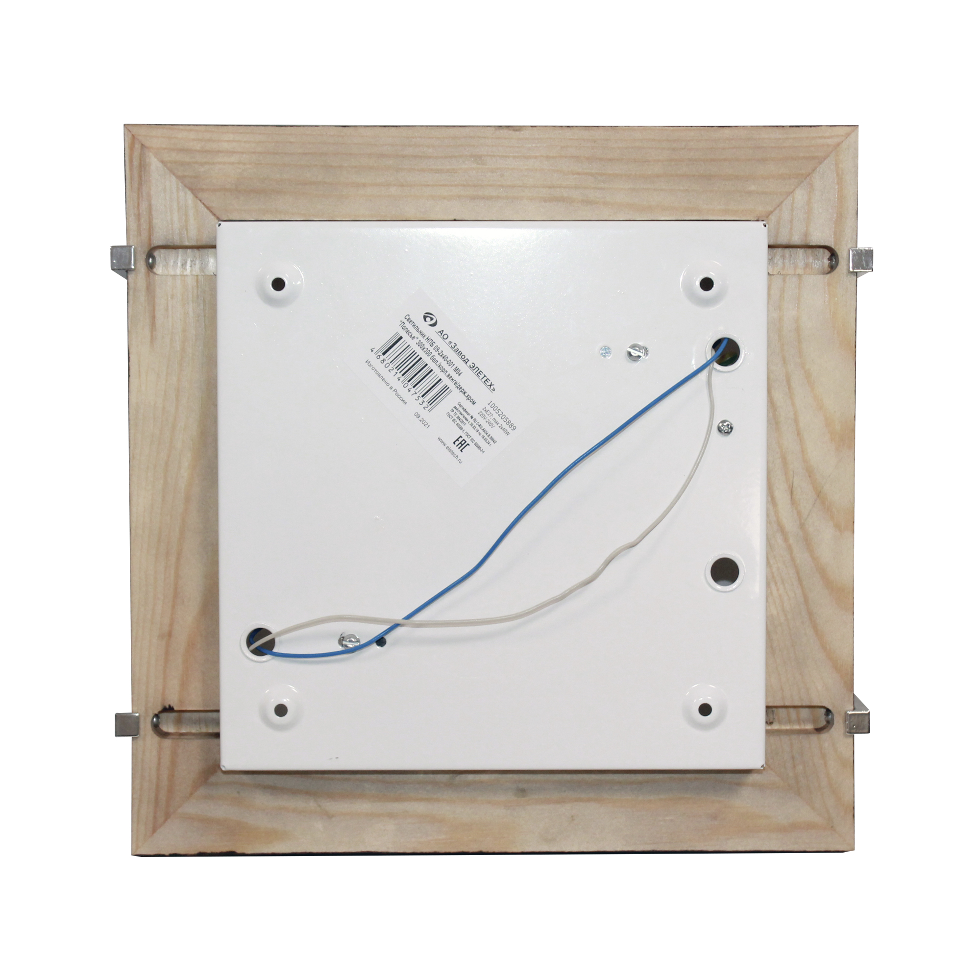 Светильник Полесье 300х300 НПБ 09-2х40-001 М94 белый корпус венге держатель хром ИУ