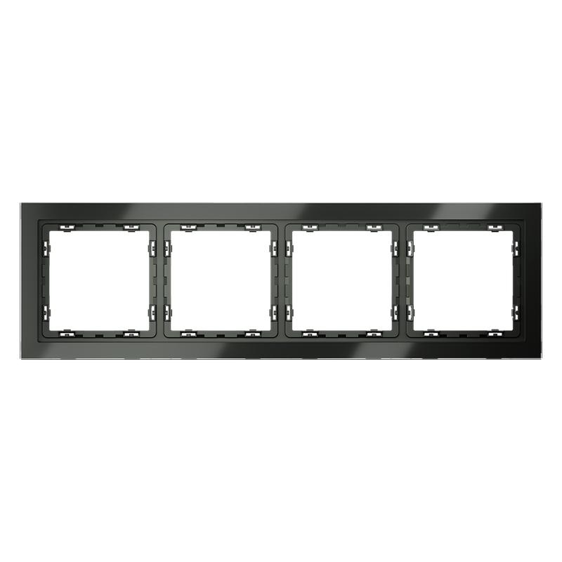 Рамка 4-м S70 стеклян. титан Voltum VLS110406