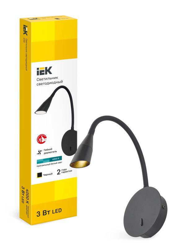 Светильник светодиодный 4701 настенный 3Вт 4000К IP20 черн. IEK LT-DBB0-4701-03-30-K02