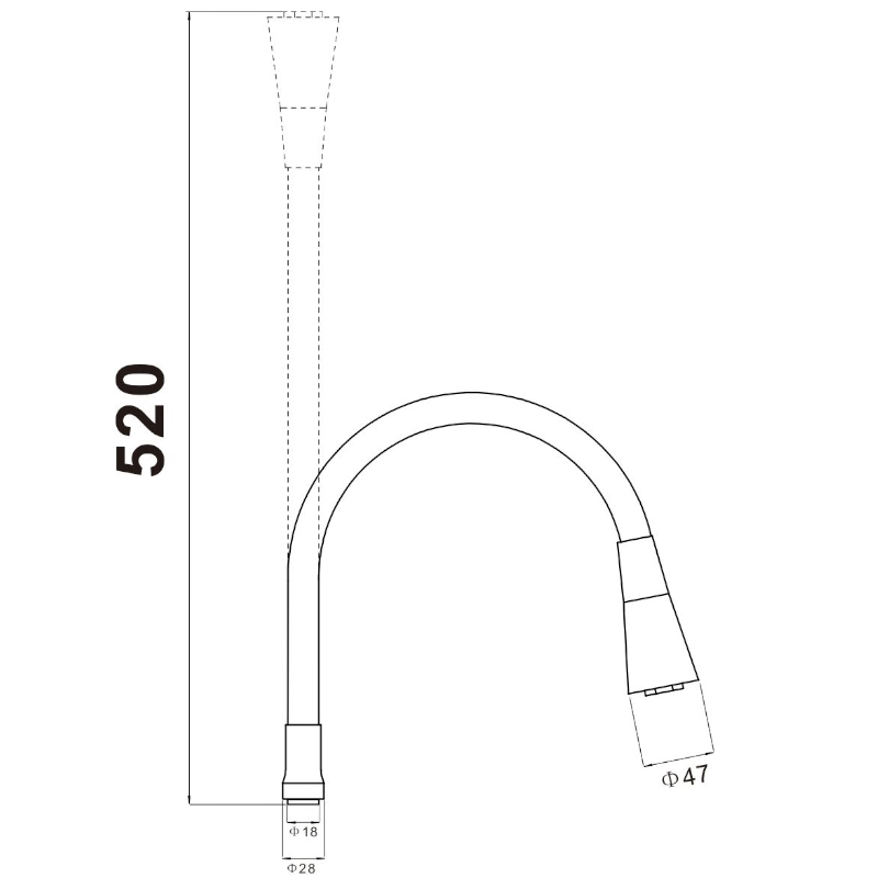 Гибкий излив для кухонного смесителя Savol S-MCG-Y, бежевый