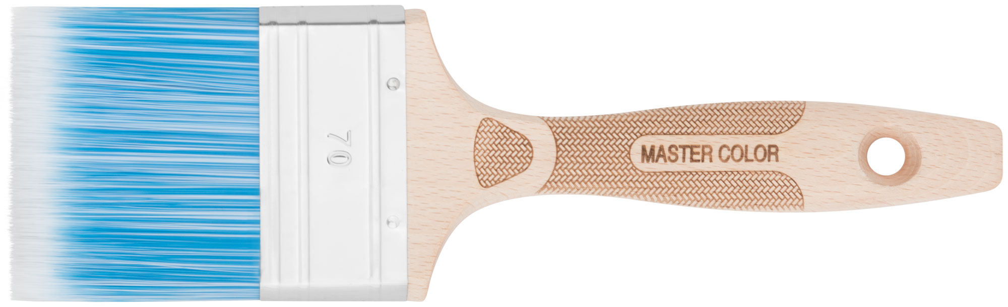 Кисть флейцевая, толщ. 18 мм, ПБТ-щетина, нерж. обжим., буковая ручка, ширина 70 мм