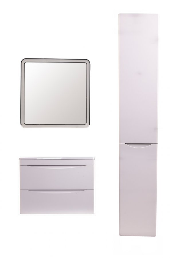 Тумба подвесная "Бергамо мини 60" (2 ящ.) Люкс антискрейтч белый, PLUS