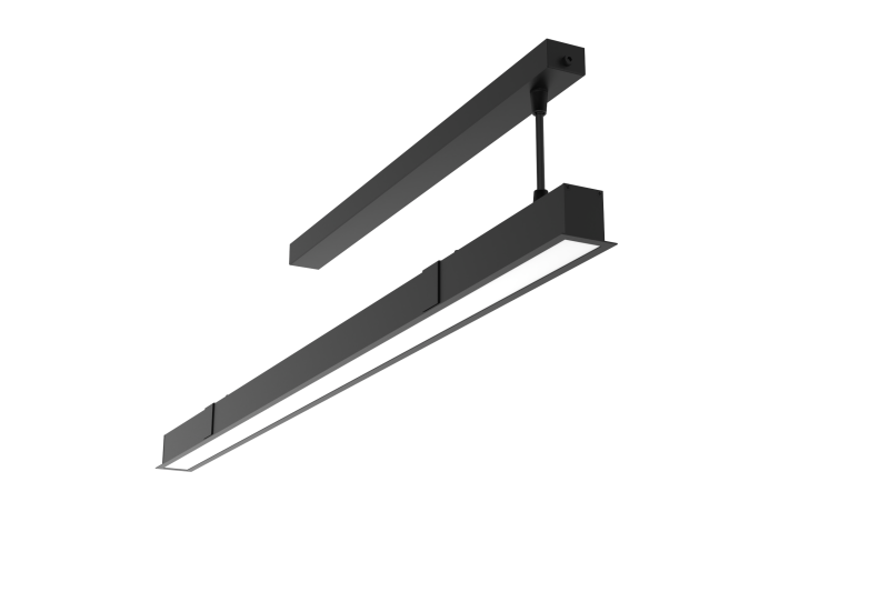 Светильник светодиодный Angusta Intus 1270х50х65 25Вт CRI90 4000К IP40 встраив. RAL9005 черн. муар рассеив. опал диммер DALI VARTON V1-R0-9X241-10D01-4002540