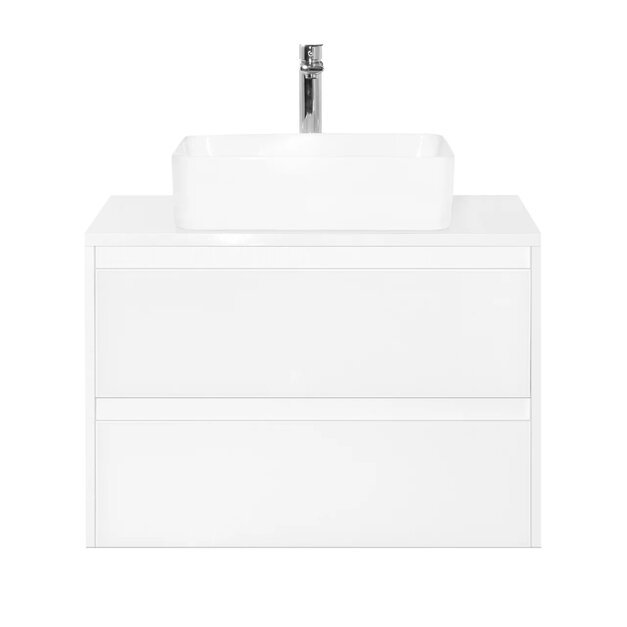 Тумба подвесная "Монако 80" (2 ящ.), Гамма 56, Осина бел /бел лакобель, PLUS