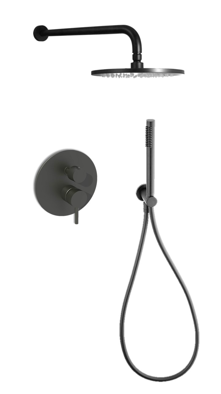 Смеситель встраиваемый для душа на 2 выход Paffoni LIGHT LIG018NO встраиваемый Черный матовый