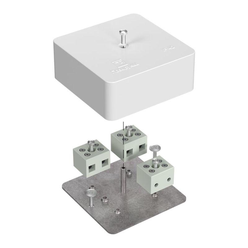 Коробка огнестойкая для кабель-канала 40-0450-FR6.0-6 Е15-Е60 RAL9003 75х75х30 латунь Промрукав 40-0450-FR6.0-6-Е60