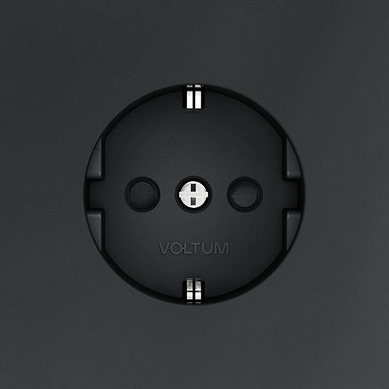 Розетка 1-м СП S70 16А с заземл. защ. шторки механизм графит Voltum VLS040207