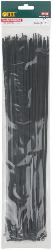 Хомут для проводов 400х4.8мм нейлон. черн. (уп.50шт) FIT 60398