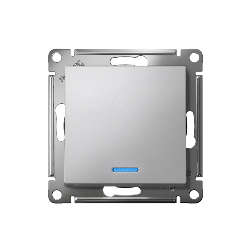 Переключатель проходной 1-кл. СП AtlasDesign 10А IP20 (сх. 6а) 10AX с подсветкой механизм алюм. SE ATN000363