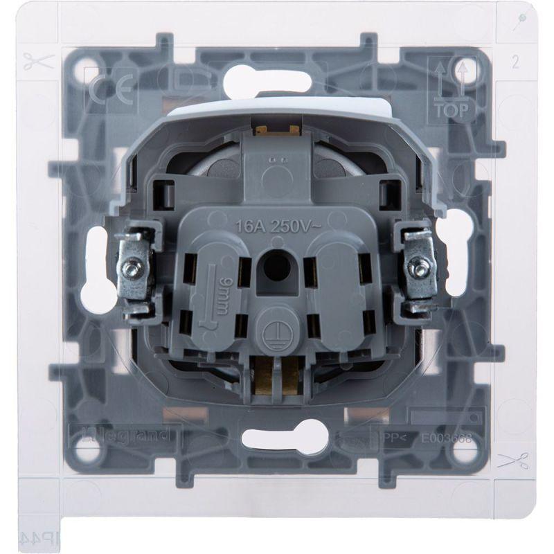 Розетка 1-м СП Etika 16А IP44 250В с заземл. со шторками с защ. крышкой безвинтов. зажимы алюм. IEK 672426