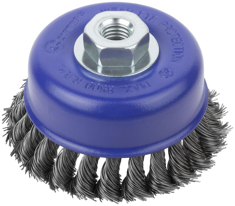 Щетка для УШМ М14 тип "Чашка" крученая витая проволока 0.5мм 100мм блист. Profi Cutop 82-899