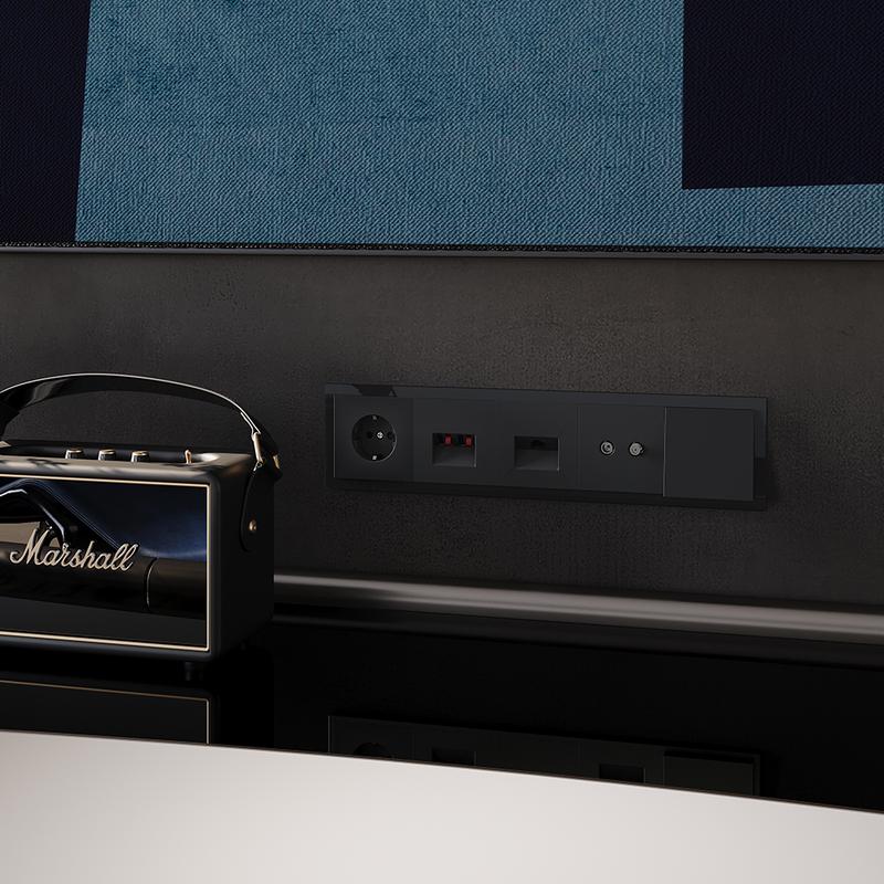 Рамка 5-м S70 стеклян. черн. Voltum VLS110508