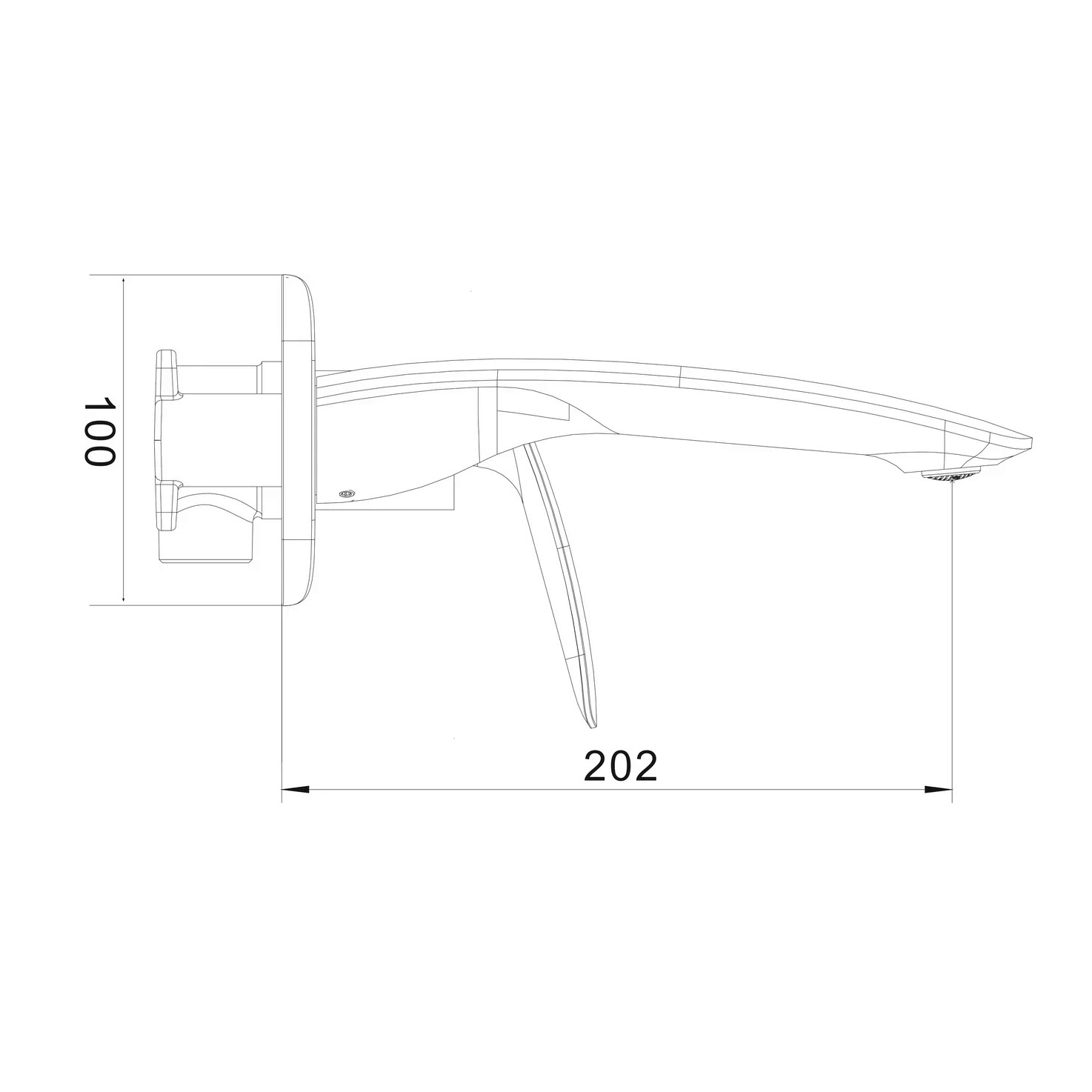 Смеситель для раковины встраиваемый Rose R11 R1141, хром