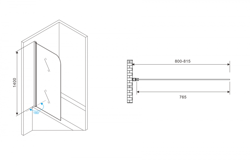 Шторка на ванну ABBER Ewiges Wasser AG52080