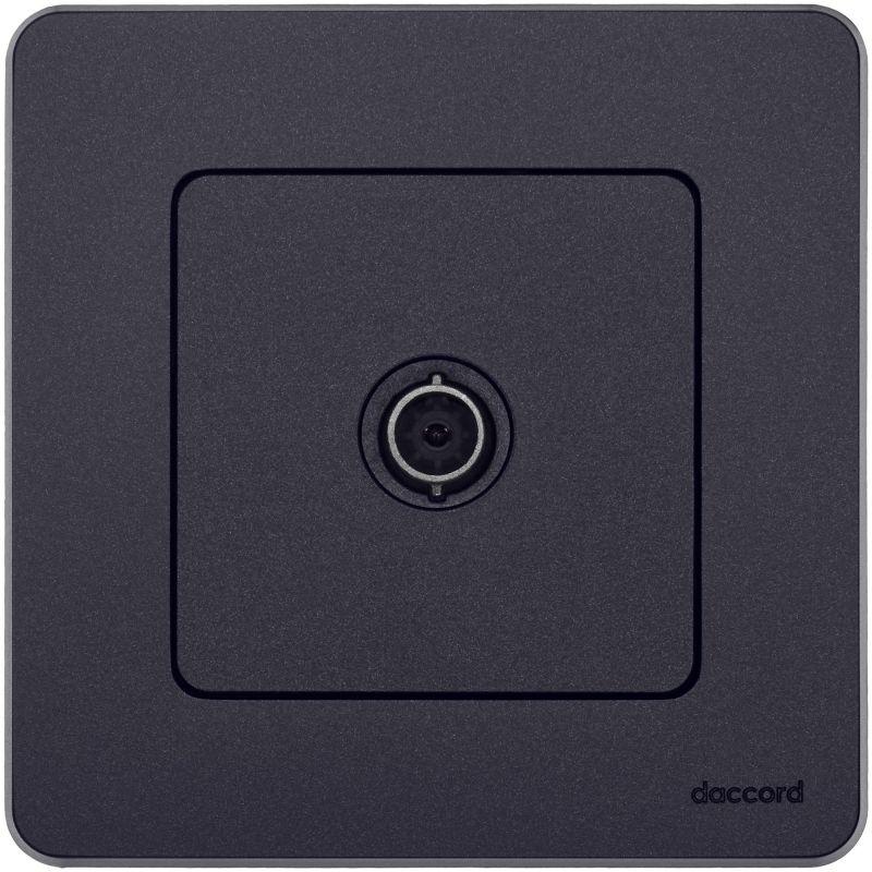 Розетка телевизионная TV Inspiria 2дБ 0-2400мГц с топологией "звезда" механизм антрацит IEK 673853