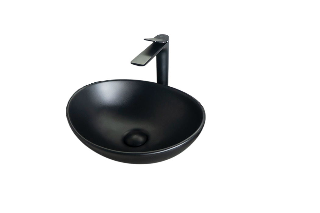 Раковина Gid Nc901 52223 накладная черная матовая 41x34x15