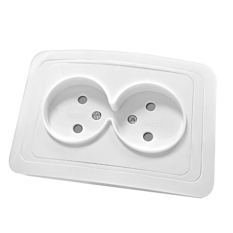 Розетка 2-м СП Валери 16А IP20 без заземл. защ. шторки бел. UNIVersal В0102x