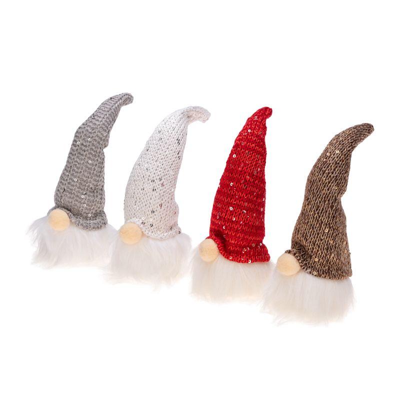 Набор из 4 гномиков в новогодних колпаках 20см тепл. бел. 3хLR1130 (в комплекте) Neon-Night 513-016