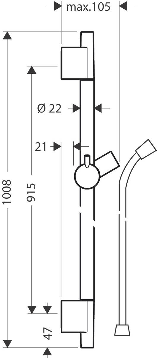 Душевая штанга Hansgrohe Unica 28631000