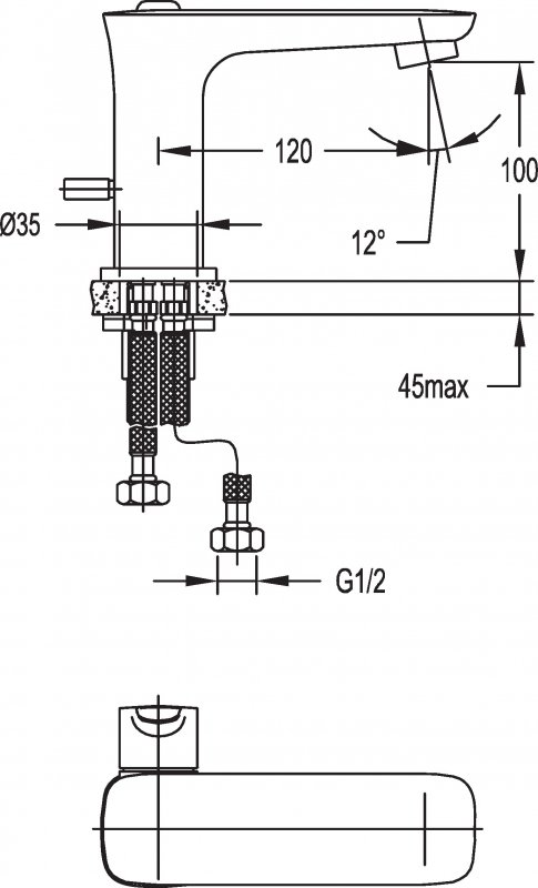 Смеситель на раковину CEZARES TESORO-F-LS-01-W0