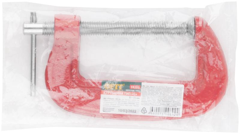 Струбцина тип "G" 75мм 3дюйм FIT 59203