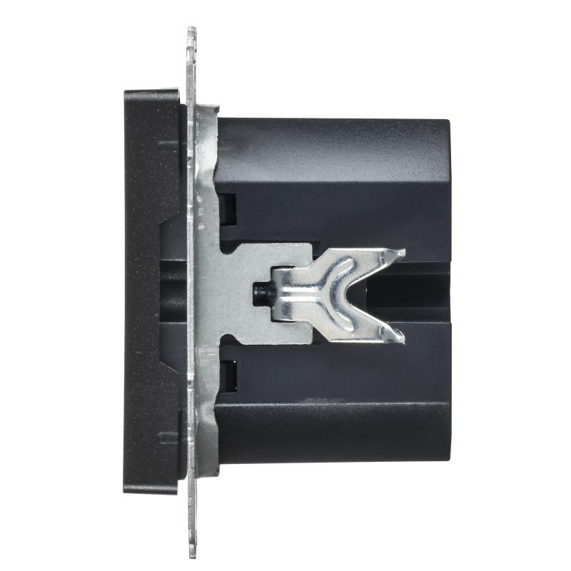 Розетка СП BRITE РЮ11-2-БрЧ USB A+C 45Вт высокоскор. заряд. черн. IEK BR-U22-045-K02